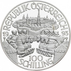 Аверс монеты Австрия, 100 шиллингов, 1993, Леопольд I