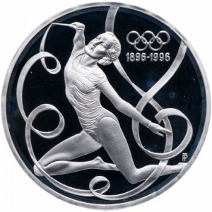 Реверс монеты Австрия, 200 шиллингов, 1995, 100 лет Олимпийским играм - художественная гимнастика