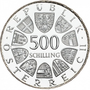 Аверс монеты Австрия, 500 шиллингов, 1981, 200 лет религиозной терпимости