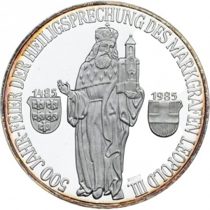Реверс монеты Австрия, 500 шиллингов, 1985, 500 лет канонизации Леопольда III
