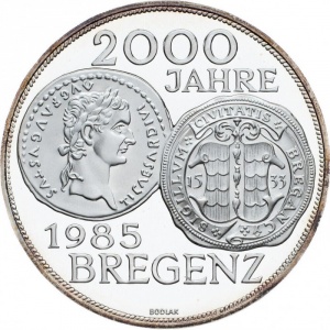 Реверс монеты Австрия, 500 шиллингов, 1985, 2000 лет городу Брегенц