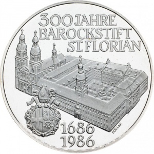Реверс монеты Австрия, 500 шиллингов, 1986, 300 лет монастырю Святого Флориана