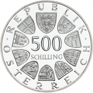 Аверс монеты Австрия, 500 шиллингов, 1988, Папский визит в Австрию