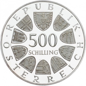 Аверс монеты Австрия, 500 шиллингов, 1988, 100 лет Социал-демократической партии Австрии