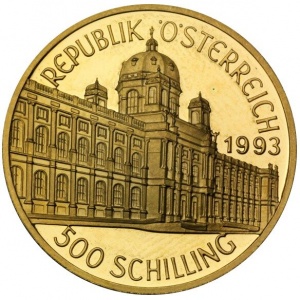 Аверс монеты Австрия, 500 шиллингов, 1993, Музей истории искусств в Вене