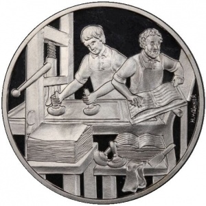 Реверс монеты Австрия, 500 шиллингов, 1998, Книгопечатание