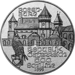 Аверс монеты Австрия, 500 шиллингов, 1999, Замок Розенбург