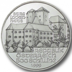 Аверс монеты Австрия, 500 шиллингов, 1999, Замок Локкенхаус