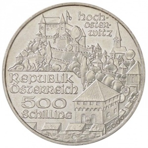 Аверс монеты Австрия, 500 шиллингов, 2000, Замок Хохостервиц