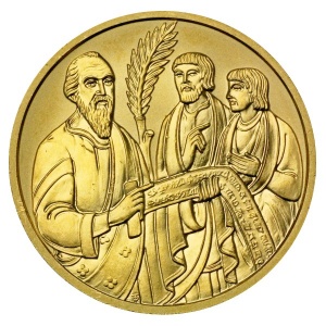 Реверс монеты Австрия, 500 шиллингов, 2001, 2000 лет Христианству. Библия