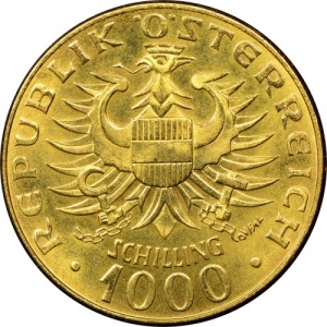 Аверс монеты Австрия, 1000 шиллингов, 1976, 1000 лет династии Бабенбергов