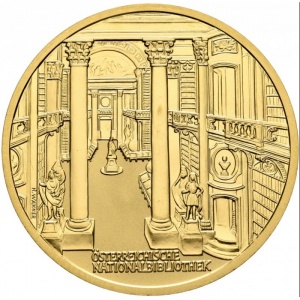 Реверс монеты Австрия, 1000 шиллингов, 2001, Художественные сокровища Австрии - Австрийская национальная библиотека