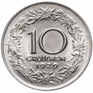 Реверс монеты Австрия, 10 грошей, 1925-1929