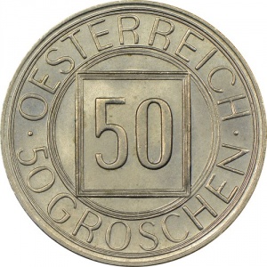 Реверс монеты Австрия, 50 грошей, 1934