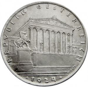 Аверс монеты Австрия, 1 шиллинг, 1924