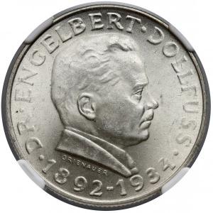 Реверс монеты Австрия, 2 шиллинга, 1934, Смерть Энгельберта Дольфуса