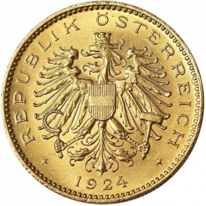 Аверс монеты Австрия, 20 крон, 1923-1924