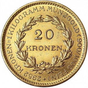 Реверс монеты Австрия, 20 крон, 1923-1924