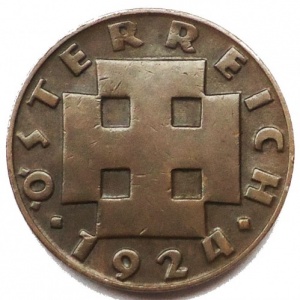 Аверс монеты Австрия, 200 крон, 1924