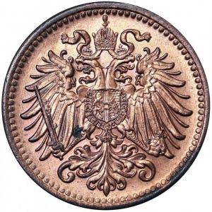 Аверс монеты Австрия, 1 геллер, 1892-1916