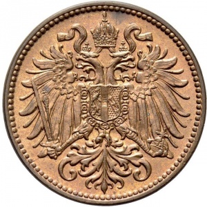 Аверс монеты Австрия, 2 геллера, 1892-1915