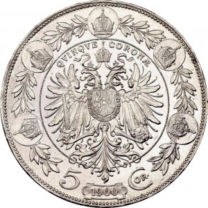 Реверс монеты Австрия, 5 крон, 1900-1907