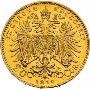 Реверс монеты Австрия, 20 крон, 1909-1916