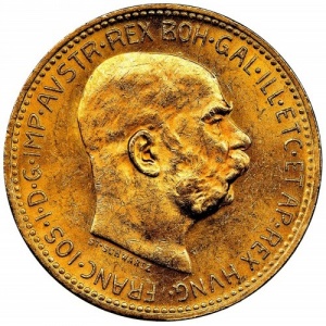 Аверс монеты Австрия, 20 крон, 1916, Австрийский герб на орле