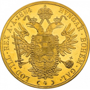 Реверс монеты Австрия, 4 дуката, 1872-1915