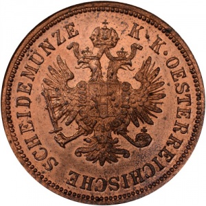 Аверс монеты Австрия, 4 крейцера, 1860-1864