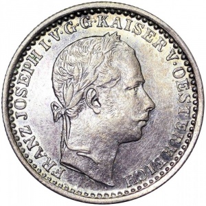 Аверс монеты Австрия, 10 крейцеров, 1858-1865
