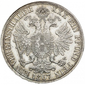 Реверс монеты Австрия, 1 союзный талер, 1866-1867
