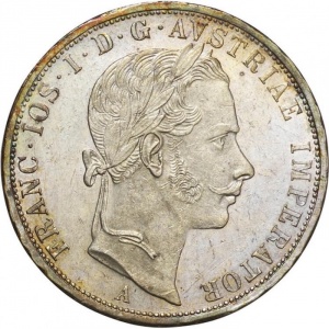 Аверс монеты Австрия, 2 флорина, 1859-1865