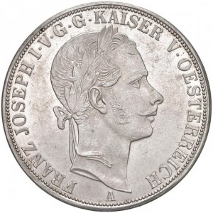 Аверс монеты Австрия, 2 союзных талера, 1865