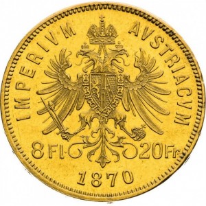 Реверс монеты Австрия, 8 флоринов, 1870-1892