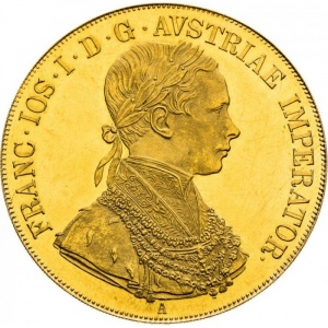 Аверс монеты Австрия, 4 дуката, 1852-1859