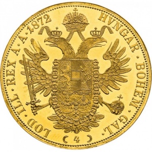 Реверс монеты Австрия, 4 дуката, 1867-1872