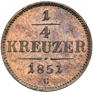 Реверс монеты Австрия, ¼ крейцера, 1851