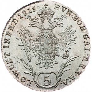 Реверс монеты Австрия, 5 крейцеров, 1815