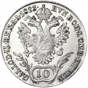 Реверс монеты Австрия, 10 крейцеров, 1817-1824
