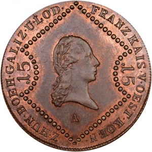 Аверс монеты Австрия, 15 крейцеров, 1807