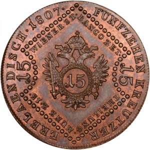 Реверс монеты Австрия, 15 крейцеров, 1807