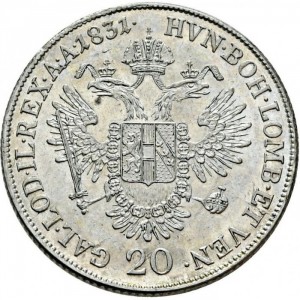 Реверс монеты Австрия, 20 крейцеров, 1831-1835