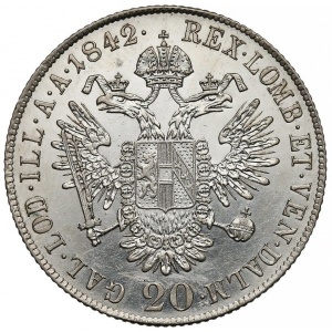 Реверс монеты Австрия, 20 крейцеров, 1837-1848