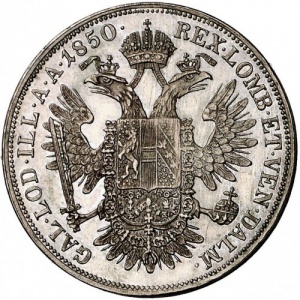 Реверс монеты Австрия, ½ талера, 1848-1851