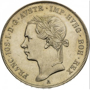 Аверс монеты Австрия, 1 талер, 1848-1851