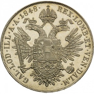 Реверс монеты Австрия, 1 талер, 1848-1851