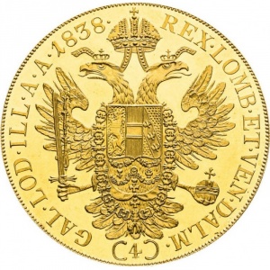 Реверс монеты Австрия, 4 дуката, 1835-1848