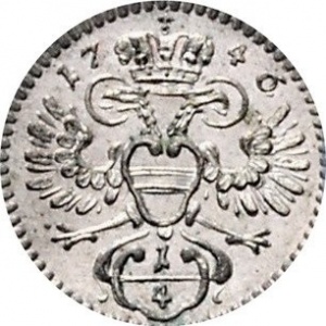 Аверс монеты Австрия, ¼ крейцера, 1746