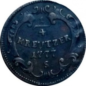 Реверс монеты Австрия, ¼ крейцера, 1772-1777